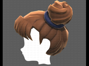 Base Hair for girl V03 3D 모델