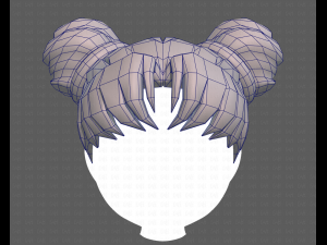 Base Hair for girl V03 3D 모델