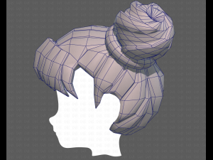 Base Hair for girl V03 3D 모델