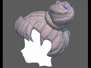 Base Hair for girl V03 3D Model