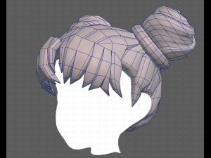 Base Hair for girl V03 3D 모델