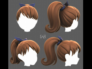 Base Hair for girl V04 3D Model