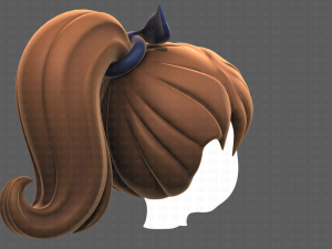 Base Hair for girl V04 3D-Modell