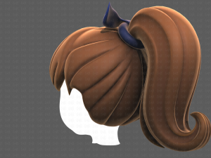 Base Hair for girl V04 3D-Modell
