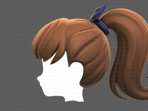 Base Hair for girl V04 3D-Modell
