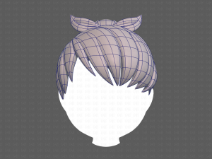 Base Hair for girl V04 3D-Modell