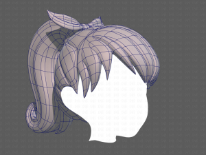 Base Hair for girl V04 3D-Modell