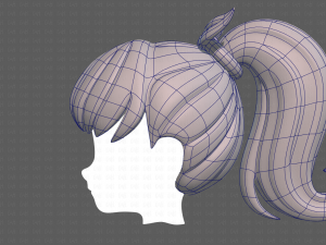 Base Hair for girl V04 3D-Modell