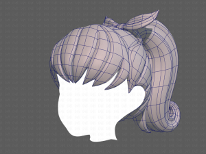 Base Hair for girl V04 3D-Modell