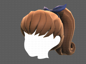 Base Hair for girl V04 3D-Modell