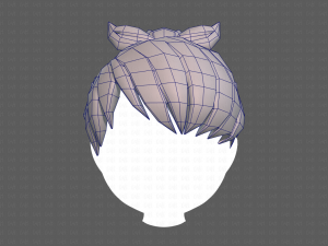 Base Hair for girl V04 3D-Modell