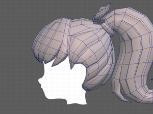 Base Hair for girl V04 3D-Modell