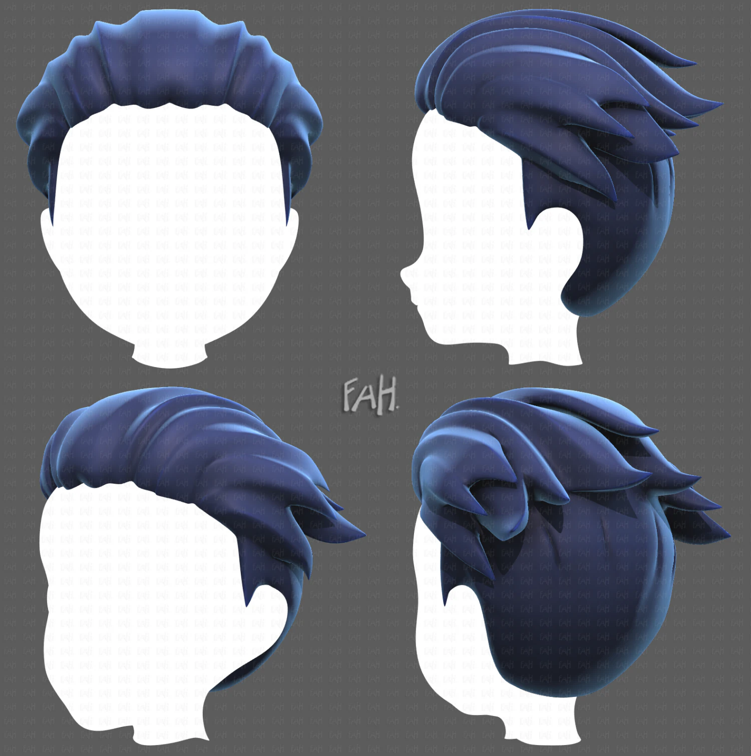 Base Hair for Boy V04 3D Model .c4d .max .obj .3ds .fbx .stl .blend