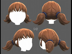 Base Hair for girl V05 3D Model