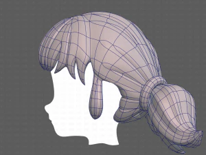Base Hair for girl V05 3D Model