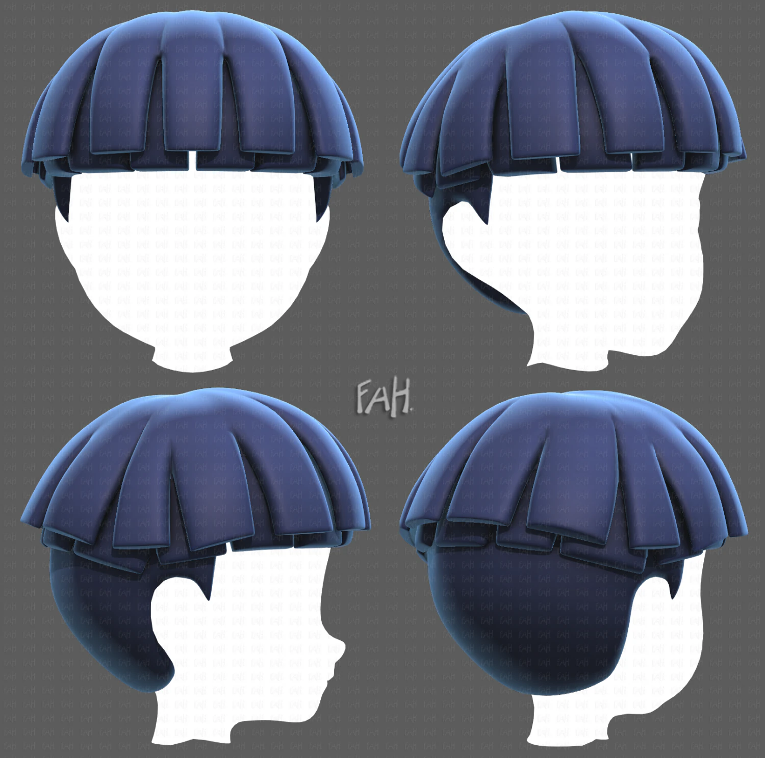 Base Hair for Boy V05 3D Model .c4d .max .obj .3ds .fbx .stl .blend