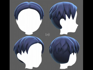 Cabelo Base para Menino V06 Modelo 3D