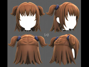 女孩基础发型V07 3D 模型