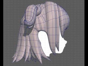 Base Hair for girl V07 3D 모델