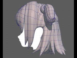 Base Hair for girl V07 3D 모델