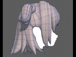 Base Hair for girl V07 3D 모델