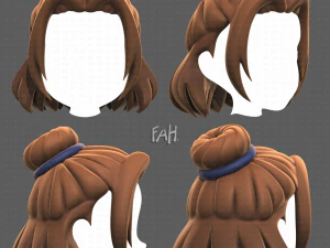 Basishaar voor meisje V08 3D Model