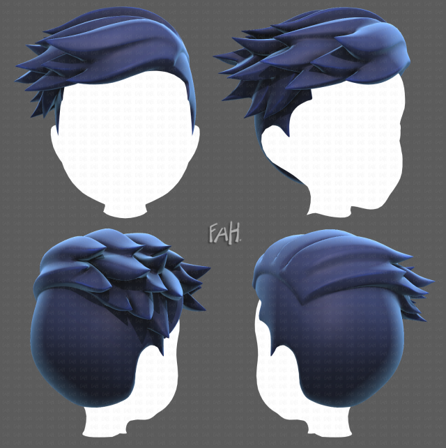 Base Hair for Boy V07 Modèle 3D .c4d .max .obj .3ds .fbx .stl .blend
