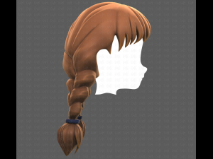 Base Hair for girl V09 3D Model