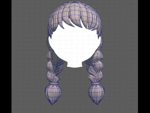Base Hair for girl V09 3D Model