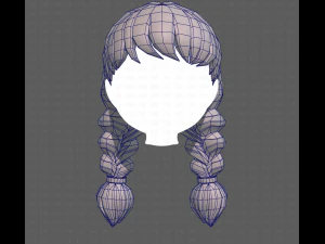Base Hair for girl V09 3D Model