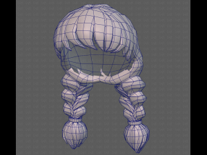 Base Hair for girl V09 3D Model