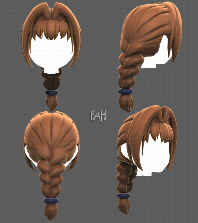 Base Hair for girl V10 Modelo 3D .c4d .max .obj .3ds .fbx .stl .blend 