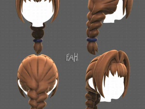 Base Hair for girl V10 3D Model