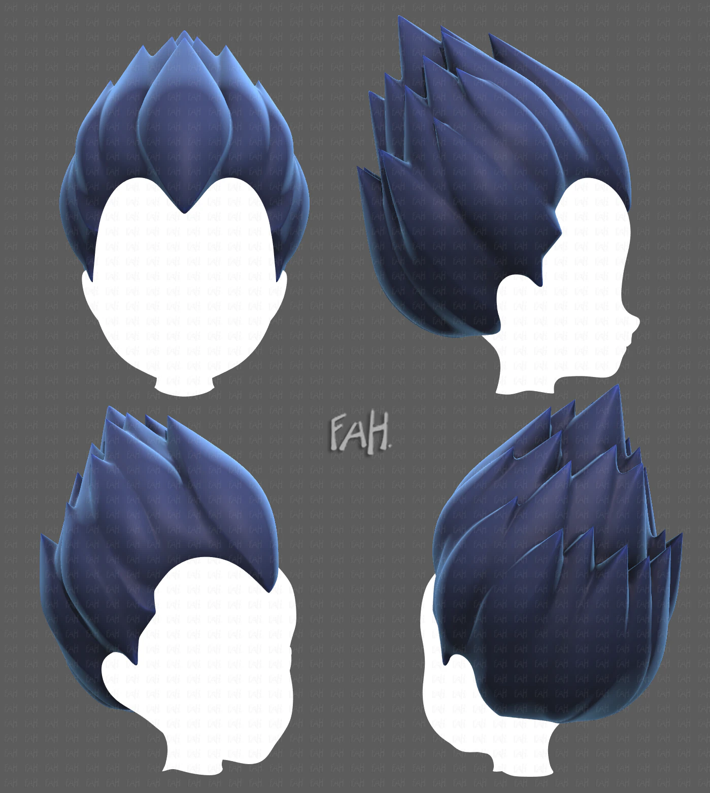 Base Hair for Boy V09 3D Model .c4d .max .obj .3ds .fbx .stl .blend