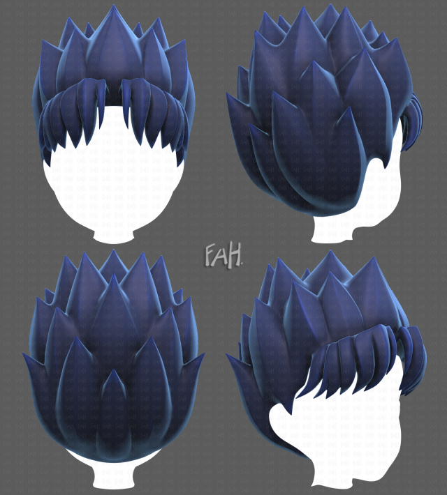 Base Hair for Boy V10 3D Model .c4d .max .obj .3ds .fbx .stl .blend 