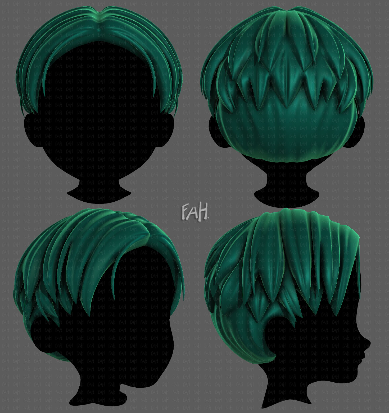 3D Hair style for boy V94 3D Model .c4d .max .obj .3ds .fbx .stl .blend 