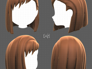 Base Hair for girl V11 3D Model