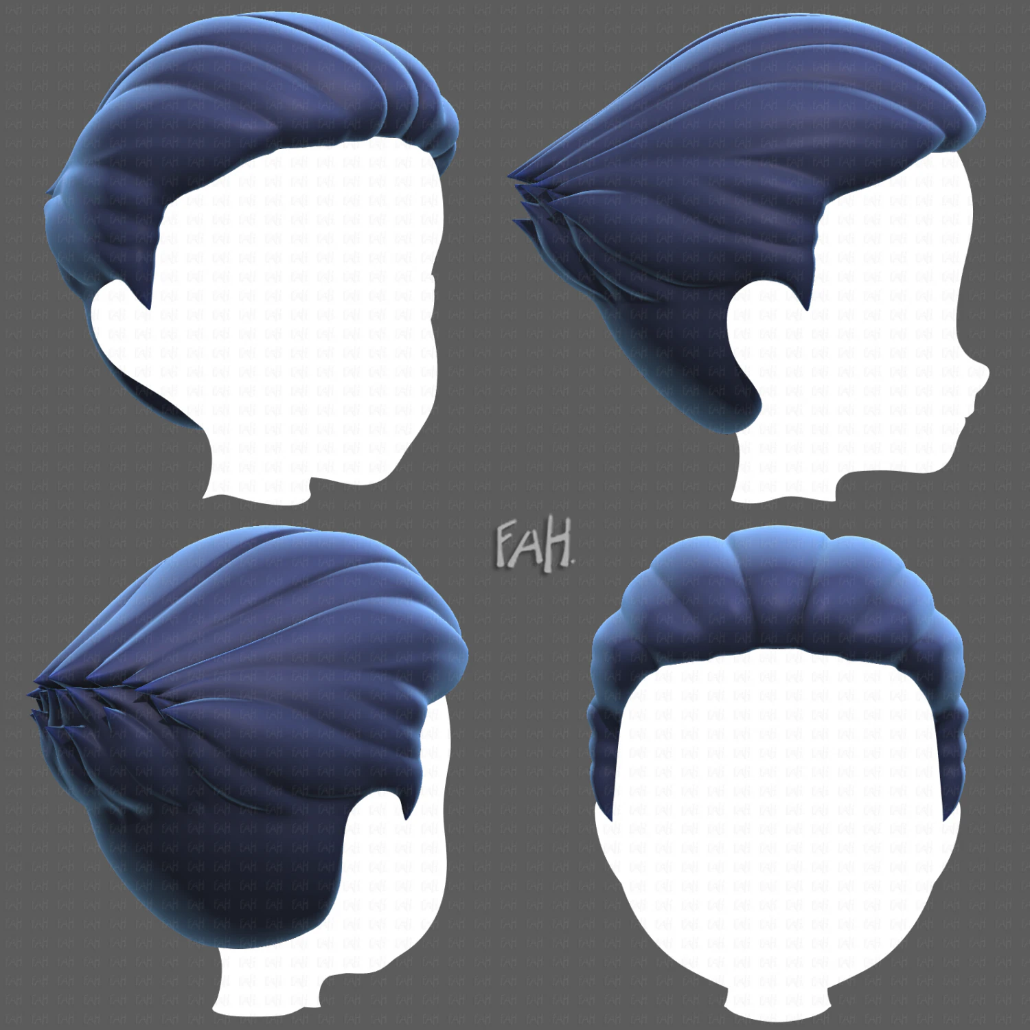 Base Hair for Boy V12 3D Model .c4d .max .obj .3ds .fbx .stl .blend