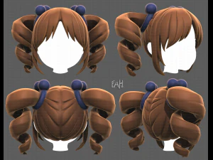 Base de pelo para ni&ntilde;a V13 Modelo 3D