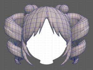 Base Hair for girl V13 3D Model