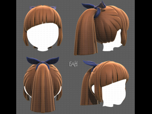 Base Hair for girl V14 Modelo 3D
