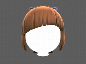 Base Hair for girl V14 3D Model