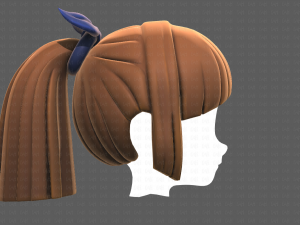 Base Hair for girl V14 3D Model