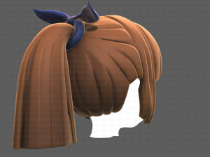 Base Hair for girl V14 3D Model