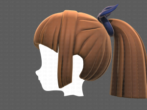 Base Hair for girl V14 3D Model