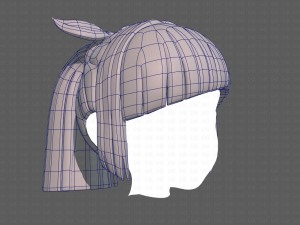Base Hair for girl V14 3D Model
