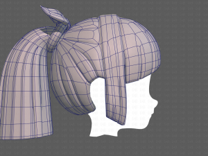 Base Hair for girl V14 3D Model
