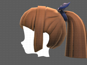 Base Hair for girl V14 3D Model