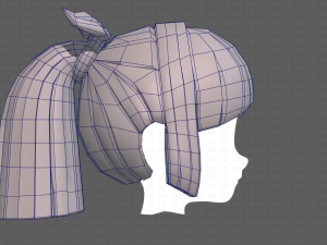 Base Hair for girl V14 3D Model