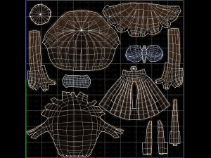 Base Hair for girl V14 3D Model
